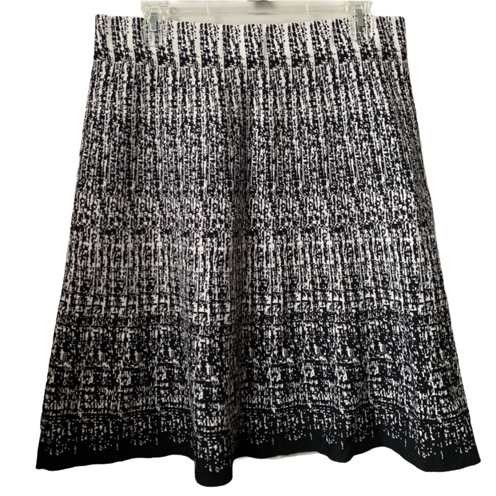 ROZ & ALI Women’s Black & Cream Print Pull-on Midi Skirt
